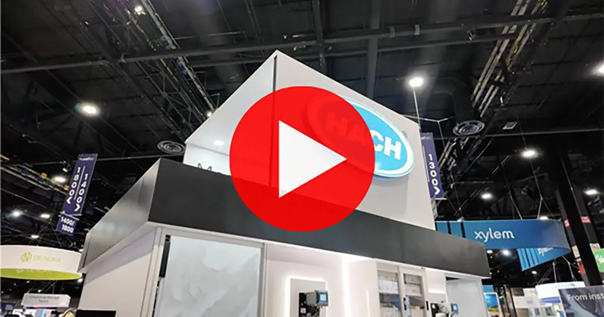 Screenshot of a YouTube video of Hach at weftec