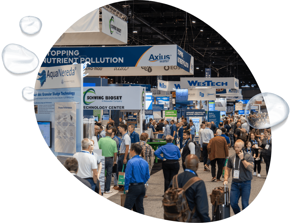Image of crowd on the exhibition floor at WEFTEC