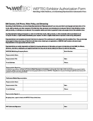 WEFTEC Camera Authorization (Media) - WEFTEC
