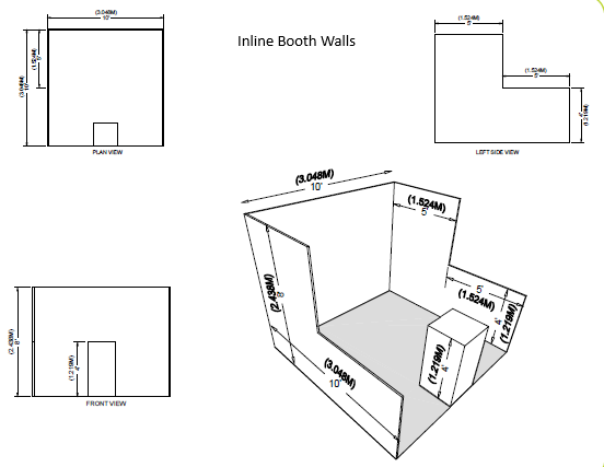 Diagram of inline booth walls