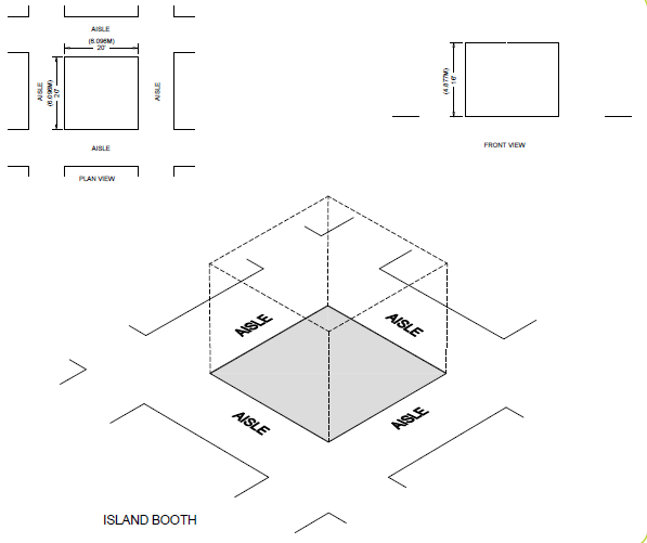 Diagram of island booth